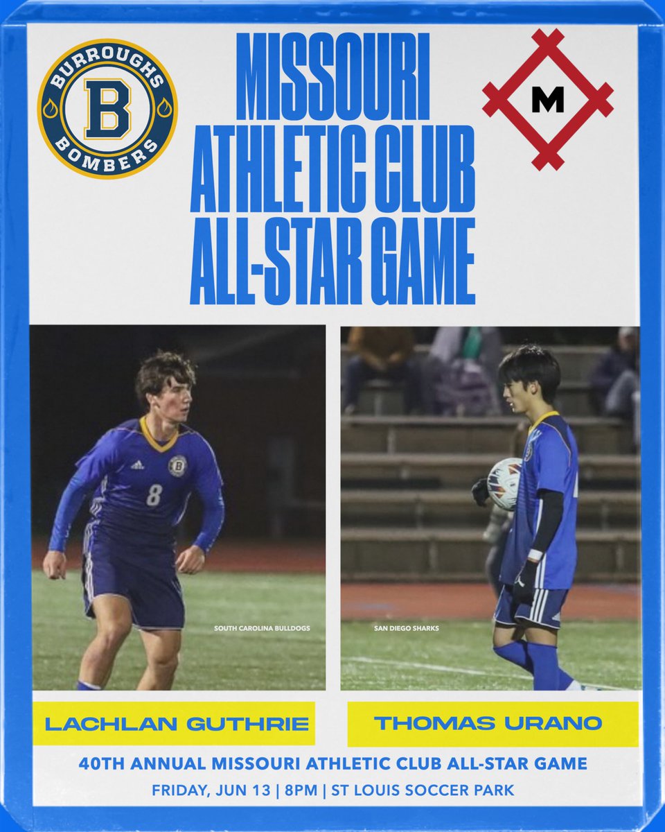 Congrats to <a href="/LachlanGuthrie8/">Lachlan Guthrie</a>  and Thomas Urano on their selection to the MAC Senior All-Star Game in June!  Lach and Thomas join a long list of former Bomber players who have represented our program in this great event.  Come on out to cheer on these Bomber greats on final time!