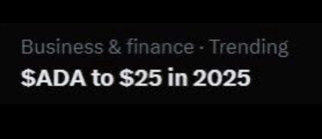 ADA to $25 in 2025 is trending now $ADA

Let’s manifest it 🤝 Like &amp; Retweet