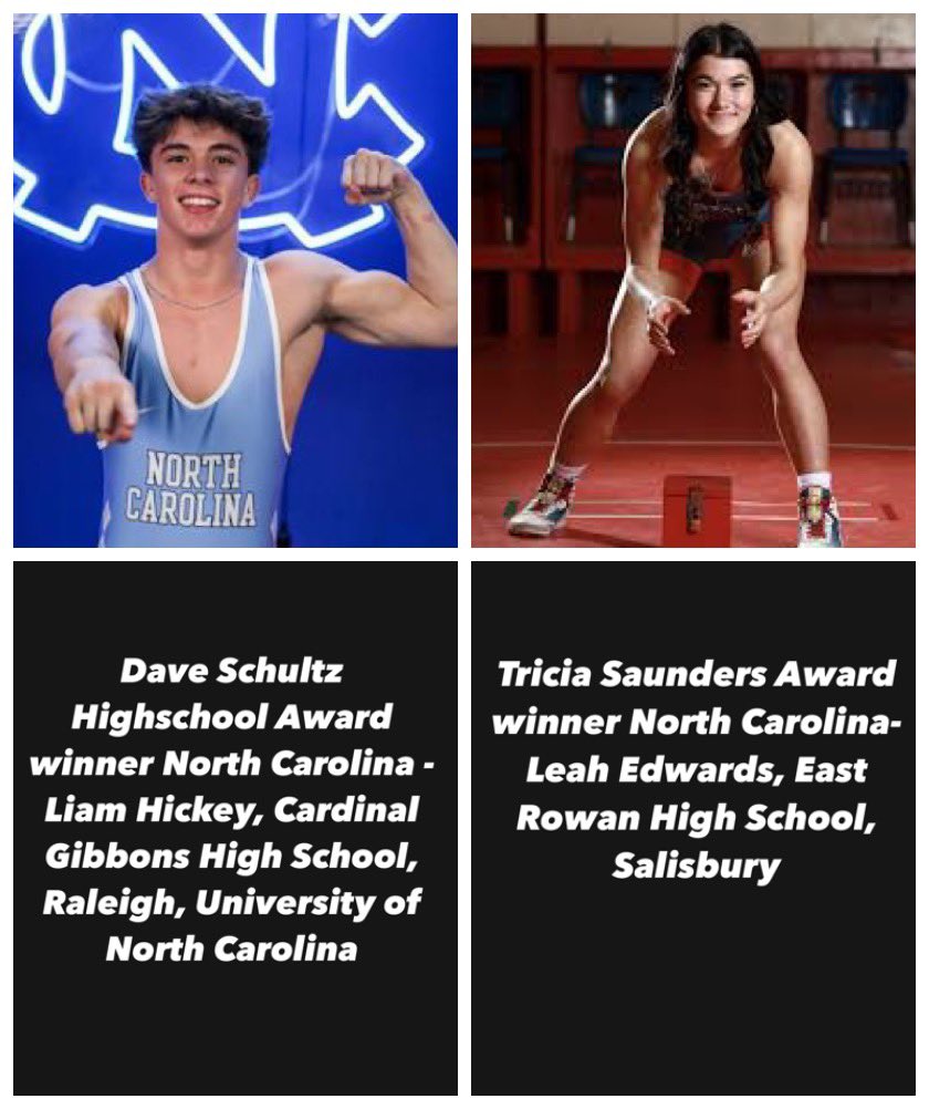 North and South Carolina winners for Dave Schultz and Tricia Saunders Excellence Awards.