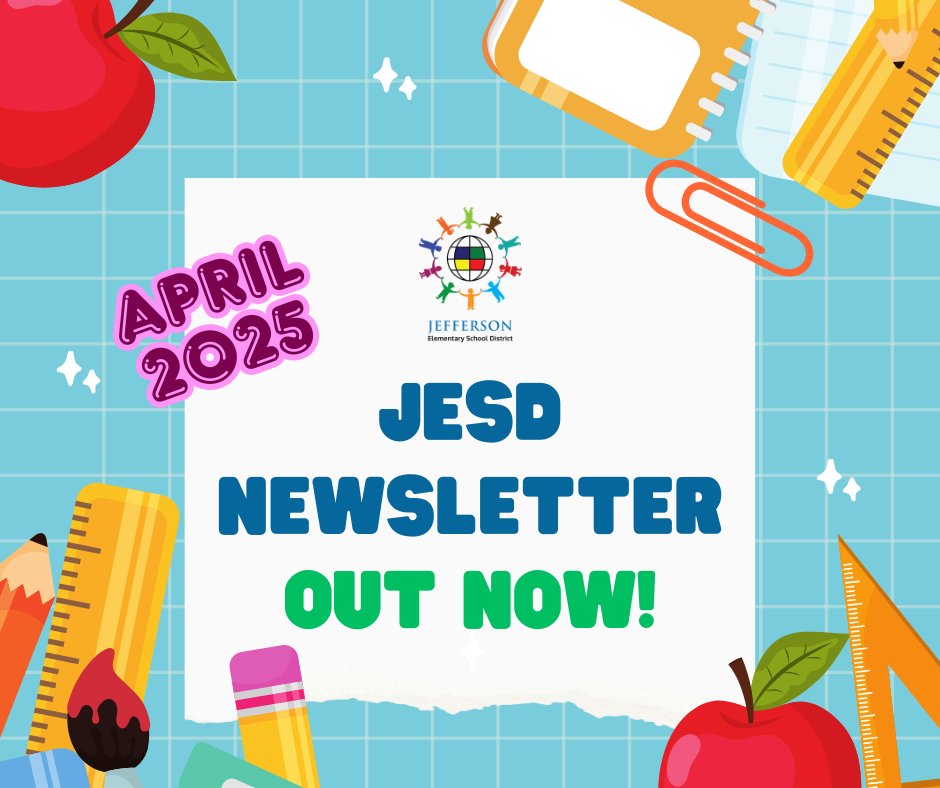 ✉️ Read the April 2025 edition of our newsletter: mailchi.mp/e988cb8619b7/j…

#WelcomingEngagingSafeSchools #JESDcares