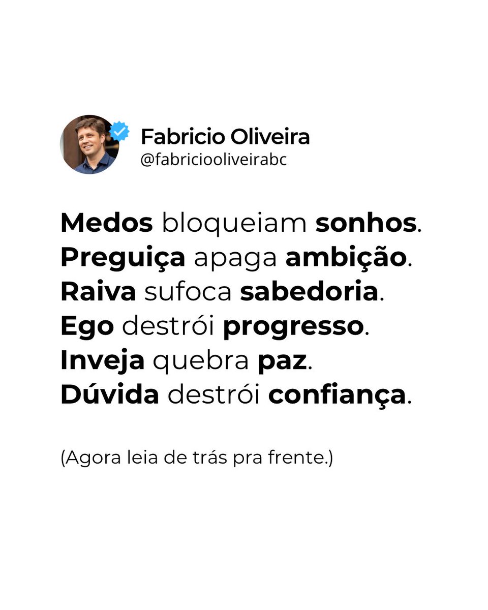 fabriciopref's tweet photo. Mudar a perspectiva é o primeiro passo pra mudar a vida. Quem governa de dentro, transforma por fora.

#LegadoEImpacto #FabrícioOliveira #Autogoverno #InteligênciaEmocional #LiderançaComPropósito #Mentalidade https://t.co/TA1B7k2bX0