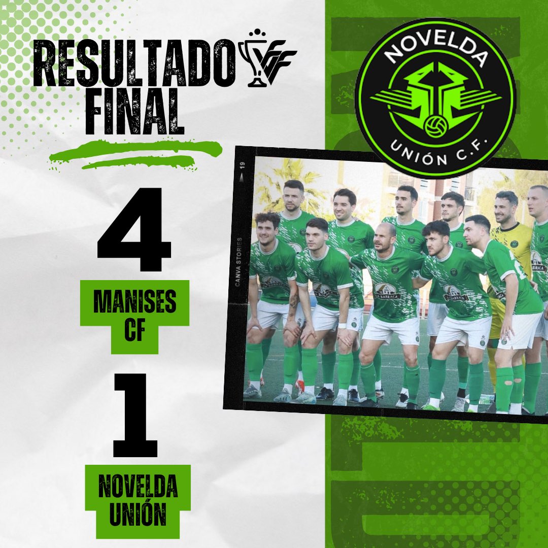 🏆 𝗗𝗲𝗿𝗿𝗼𝘁𝗮 𝘃𝘀 𝗠𝗮𝗻𝗶𝘀𝗲𝘀 𝗖𝗙 | 𝗟𝗮 𝗖𝗼𝗽𝗮 𝗡𝗼𝘀𝘁𝗿𝗮

❌  Dura derrota de los nuestros en su visita a Manises. Toca encomendarse a La Magdalena, y creer en la remontada este domingo.

⚽️ El gol lo hizo Cristian

#LaFuerzaDeLaUnión