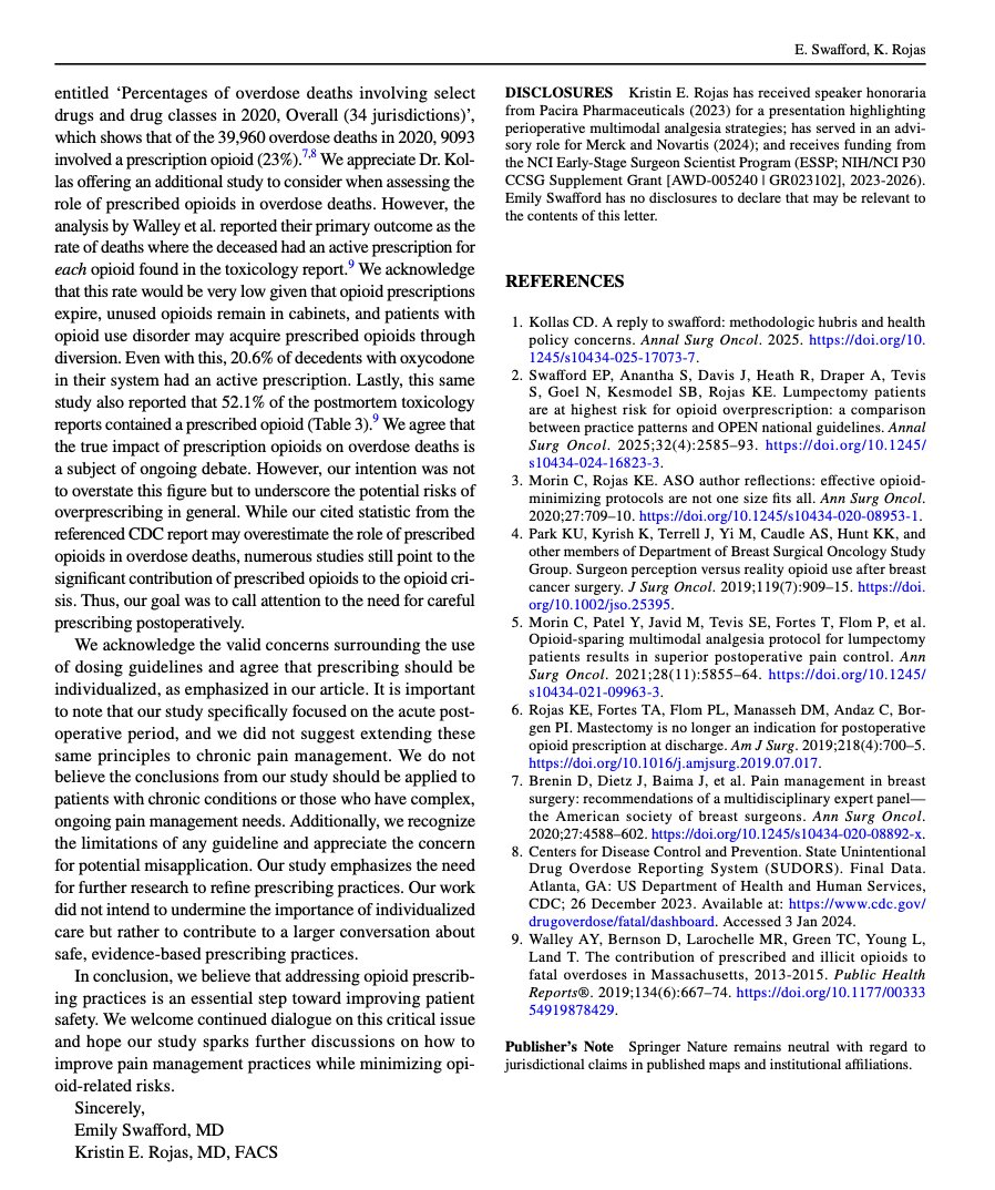 Kristin E. Rojas MD, FACS, FACOG (@kristinrojasmd) on Twitter photo How thoughtful perioperative #opioid prescribing in #breastsurgery is not the same as chronic pain management, although a lack of one may lead to the necessity of the other. <a href="/AnnSurgOncol/">Annals of Surgical Oncology</a> How thoughtful perioperative #opioid prescribing in #breastsurgery is not the same as chronic pain management, although a lack of one may lead to the necessity of the other. <a href="/AnnSurgOncol/">Annals of Surgical Oncology</a>