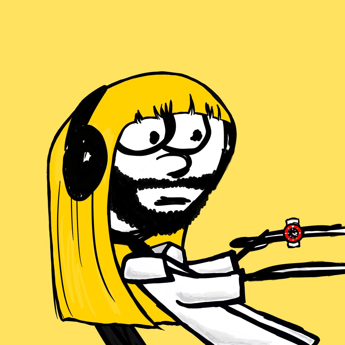 🎧👀🧔‍♀️🚬