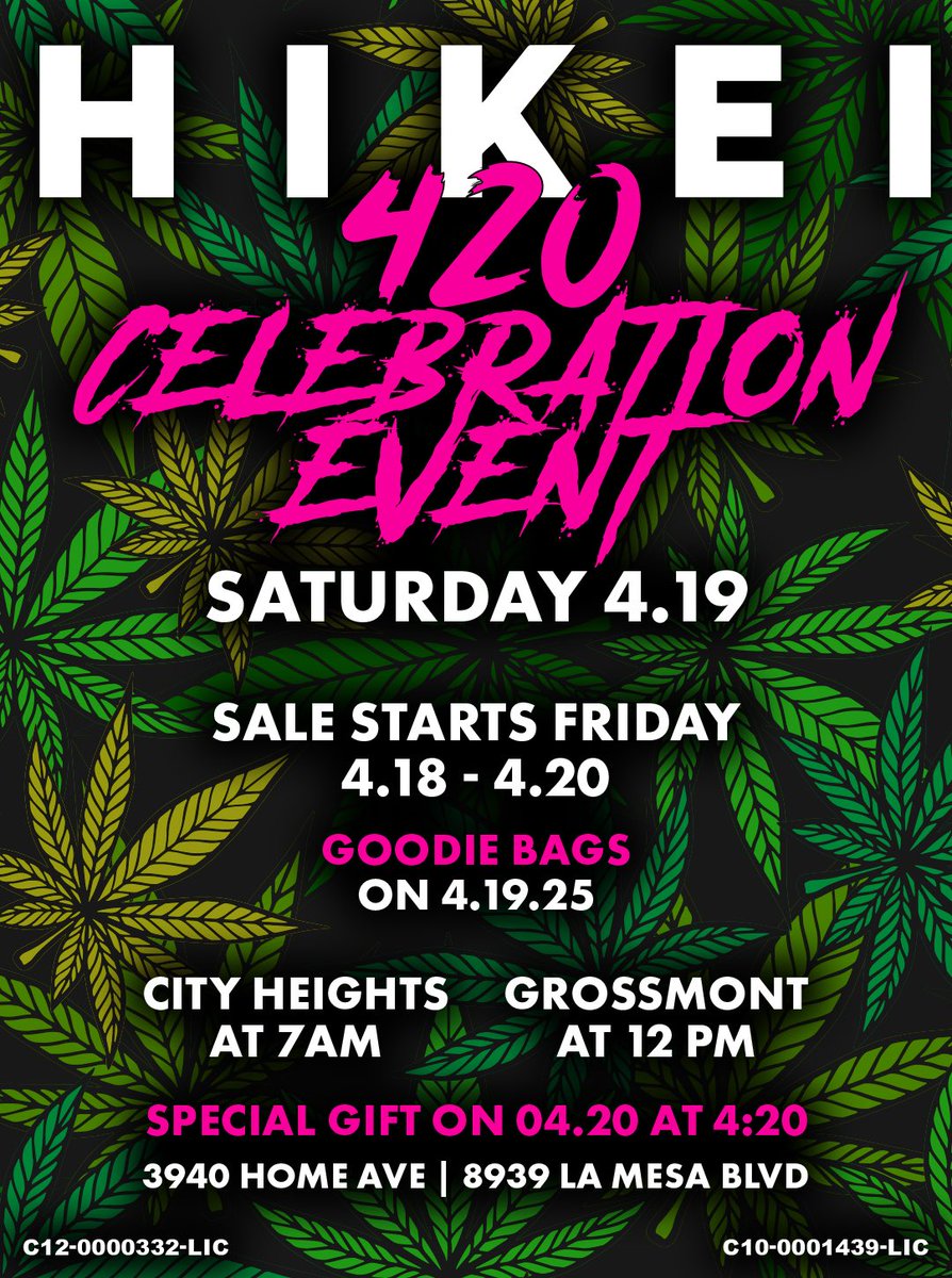 420 Celebration Details!
.
.
#SanDiego #cannabis #420day