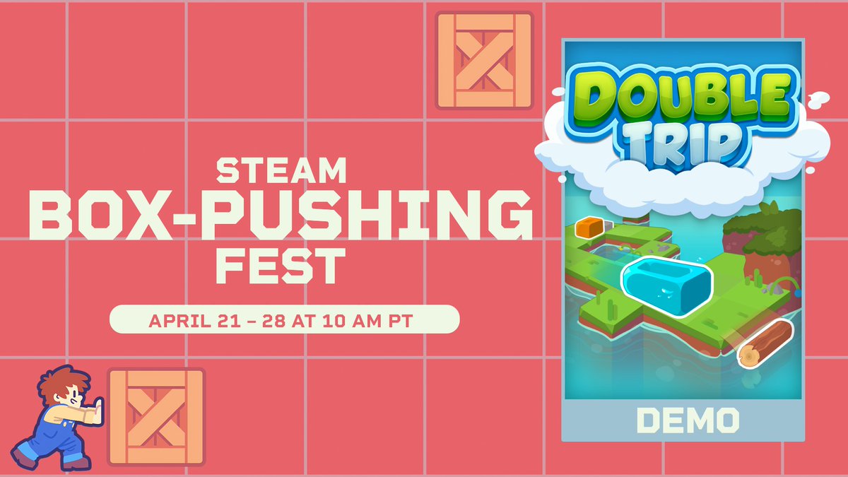 Welcome everyone!

We’re excited to announce that the Double Trip Demo will be available at the Box Pushing Fest, from April 21st to 28th :)

Enjoy!🪵🪨