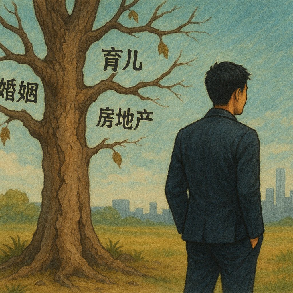 很多人还没意识到，墙内的“特色田园女权”将加速人口雪崩、房地产崩塌。男性开始不结婚、不约会、不花钱，母婴、教育、婚恋消费全面低迷。社会将彻底原子化，未来是没有软肋的无敌之人。