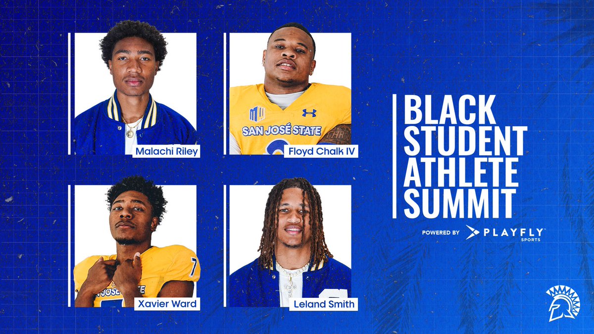 San José State Football (@sanjosestatefb) on Twitter photo Spartans making moves on and off the field!
Shoutout to Malachi Riley, Floyd Chalk IV, Xavier Ward, and Leland Smith for repping SJSU at the <a href="/BSASummit/">Black Student-Athlete Summit</a> !
Leadership. Legacy. Excellence.
#ThisIsSparta | #AllSpartans | #BlackStudentAthleteSummit Spartans making moves on and off the field!
Shoutout to Malachi Riley, Floyd Chalk IV, Xavier Ward, and Leland Smith for repping SJSU at the <a href="/BSASummit/">Black Student-Athlete Summit</a> !
Leadership. Legacy. Excellence.
#ThisIsSparta | #AllSpartans | #BlackStudentAthleteSummit