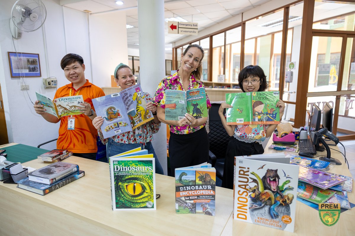 PTISschool's tweet photo. 🦖 Dino Frenzy at Prem! 📚 We’re roaring with excitement this National Velociraptor Day as we celebrate our students’ love for all things dinosaur—and reading! 🦕 #DinoFrenzy #NationalVelociraptorDay #PremReads #PremLibrary #ProudToBePrem #ReadingIsRawrsome #ProudtobePrem https://t.co/Mb209Umk7l