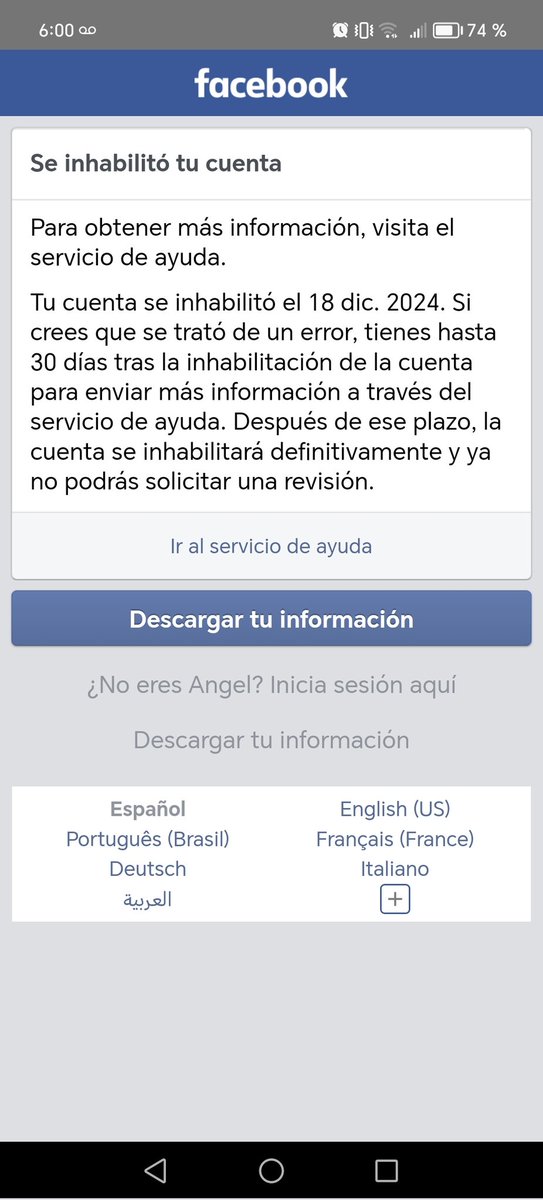FabIwakura's tweet photo. @AIatMeta @Meta @satyanadella @databricks @facebook @Meta #MetaResponde
Cuenta inhabilitada sin ninguna razón el 18 de Diciembre de 2024. POR FAVOR ARREGLEN ESTO
#MetaExplainThis https://t.co/ll8JM8Hf3a