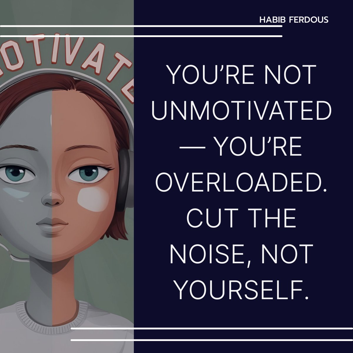 You’re not lazy or broken — just overloaded.
You don’t need more motivation.
You need less noise.

📥 Free worksheet to help you reset and refocus → stan.store/hferdous

#GrowthWithClarity #MindsetReset #AntiGuruEnergy