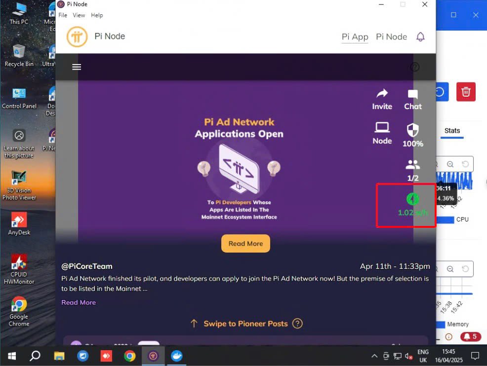 PiNetwork24X7's tweet image. POWER OF PI NODE 🖥⚡

Still a single pioneer can mine 1 𝝅/hr