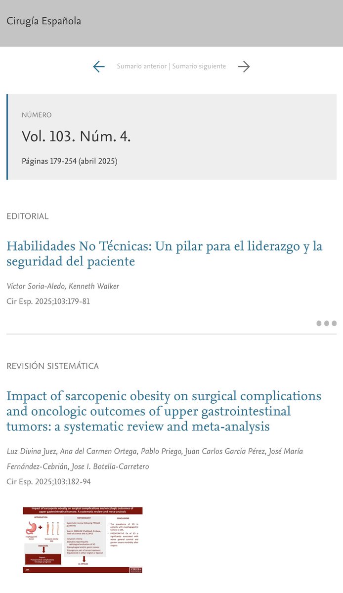 No te pierdas el número de Abril 2025 🆕

Sigue el enlace para acceder al sumario 👇🏼

🔗elsevier.es/es-revista-cir…