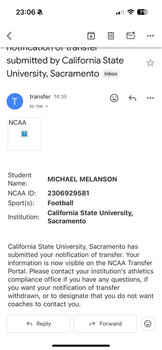 Mike Melanson (@mikeike_12) on Twitter photo Officially in the transfer portal as a punter with 2 years of eligibility left and looking to capitalize on these last 2 years‼️thank you sac state football and <a href="/BrennanMarion4/">Coach Marion</a> for the opportunity. Forever grateful 🙏 Officially in the transfer portal as a punter with 2 years of eligibility left and looking to capitalize on these last 2 years‼️thank you sac state football and <a href="/BrennanMarion4/">Coach Marion</a> for the opportunity. Forever grateful 🙏