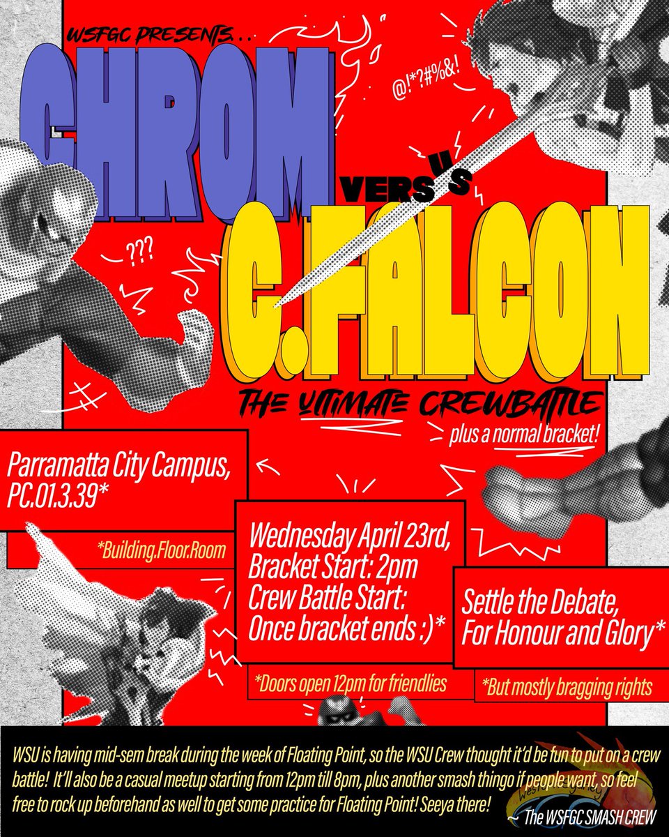 In less than a weeks time, the crew battle of all time will commence with a now included bracket 
(That you can join here: start.gg/tournament/wsf…)

So come on through, all details in the poster, and if you’re interested in being a part of the crew battle, let us know!!