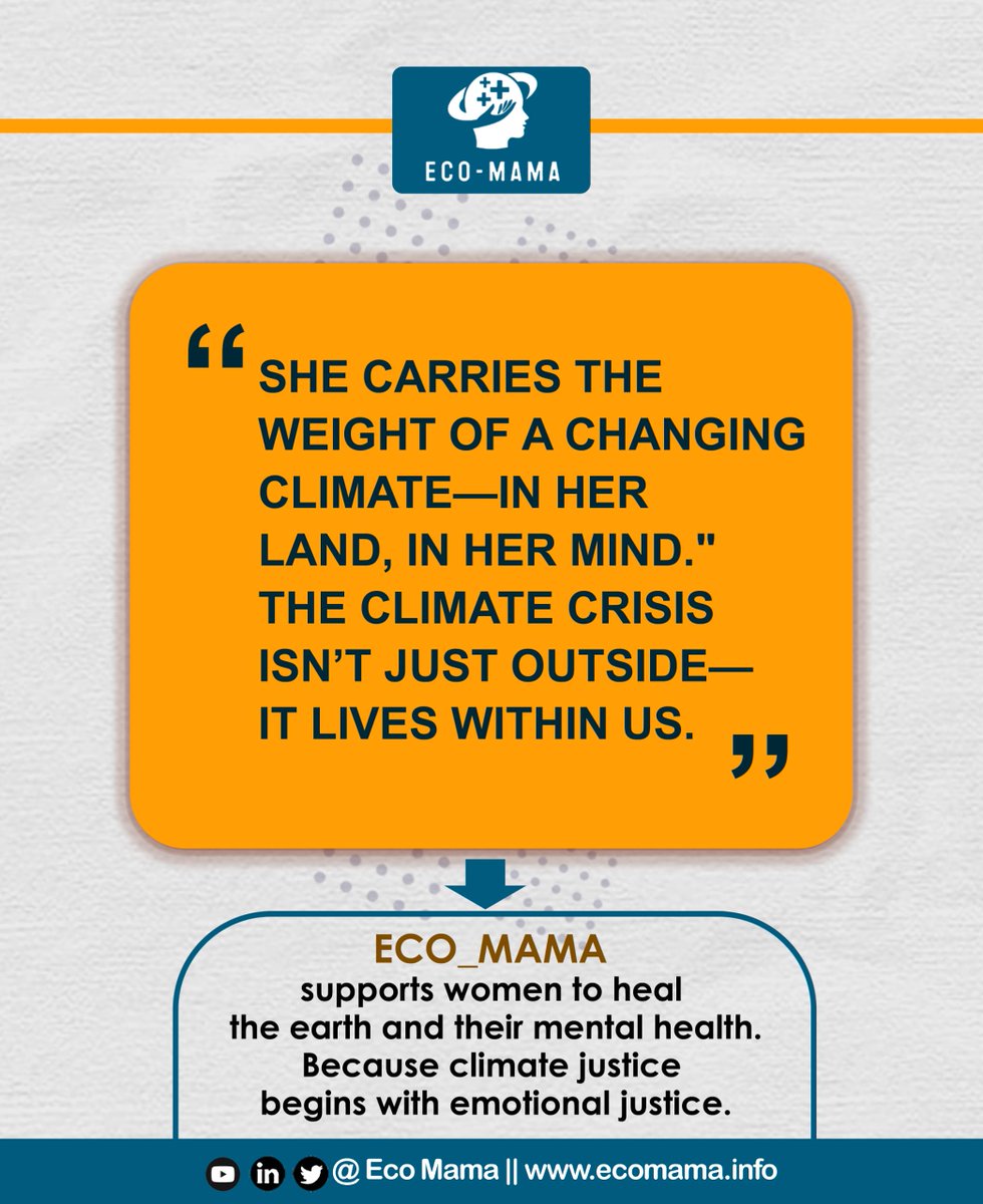 ECOMAMA000's tweet image. The climate crisis isn’t just outside,it lives within us.
EcoMama supports women to heal the earth and their mental health.
Because climate justice begins with emotional justice.
#EcoMama,#WWP