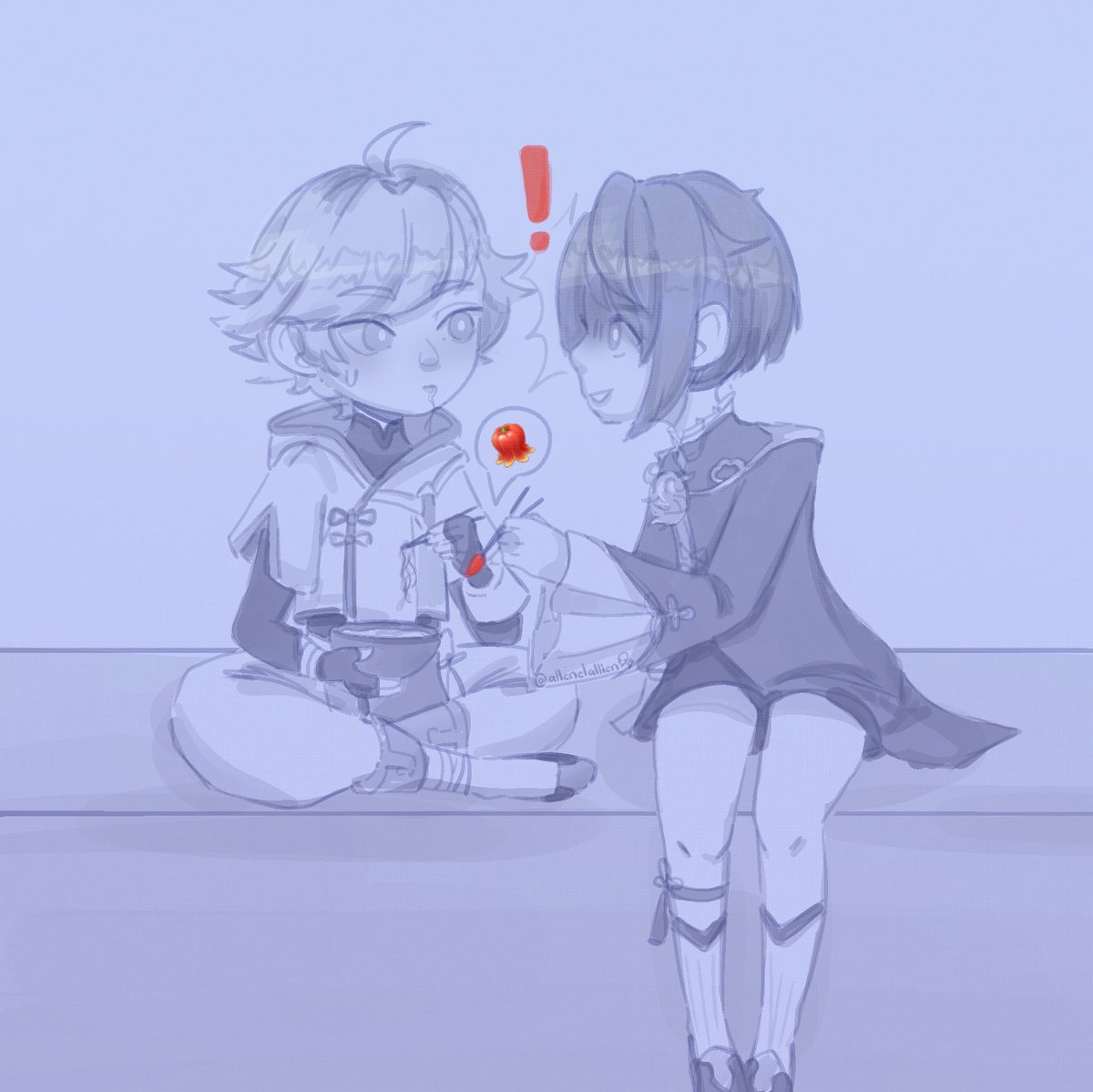 #XingyunWeek2025 💫✨

Day 4 - Caught 💙
(sketch bc I had a busy day ;;)