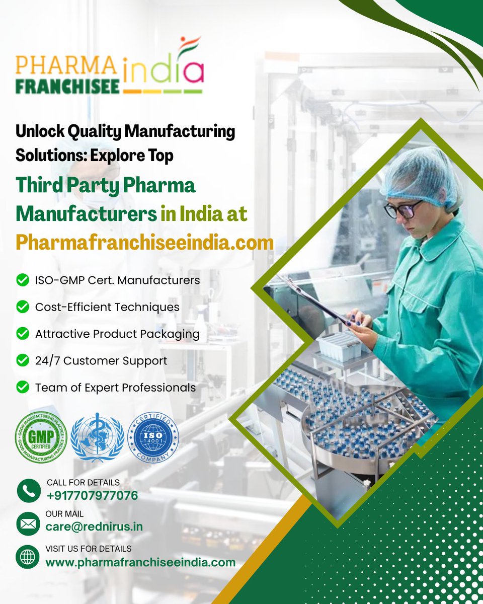 pharmafranch's tweet photo. Looking for Top Third Party Pharma Manufacturers in India? https://t.co/nsxydAXoeh is your ultimate B2B pharma portal. 

📞 +91-7707977076
🌐 https://t.co/9LFrx6qGbw

#ThirdPartyPharma #PharmaManufacturing #B2BPharma #PharmaceuticalPortal #PharmaSolutions #QualityManufacturing https://t.co/1mK9Oho7Em