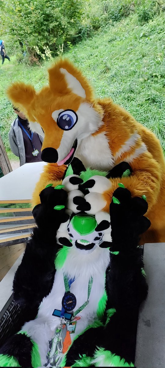 Halp i being attackt by a <a href="/themindofurry/">Mindo</a>
Happy Fursuit Friday 
#FursuitFriday