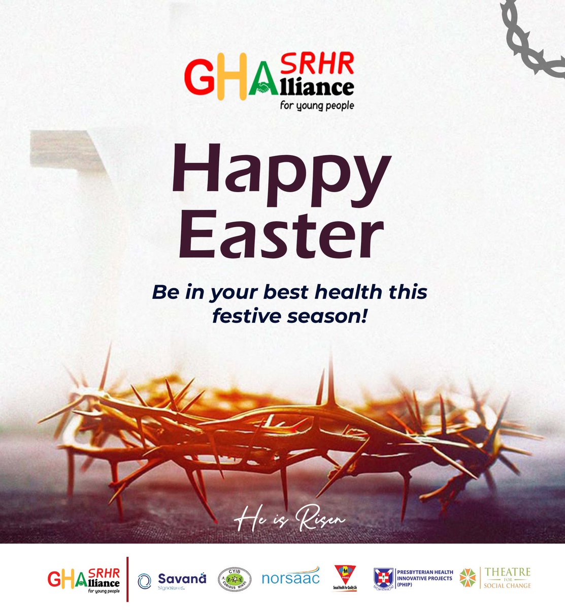 Ghana SRHR Alliance for Young People (@theghalliance) on Twitter photo <a href="/TheGHAlliance/">Ghana SRHR Alliance for Young People</a> wishes you a happy and reflective Easter season!
Spread joy! Spread love!, Ensure to be in your best health practice during this festive season!. <a href="/TheGHAlliance/">Ghana SRHR Alliance for Young People</a> wishes you a happy and reflective Easter season!
Spread joy! Spread love!, Ensure to be in your best health practice during this festive season!.