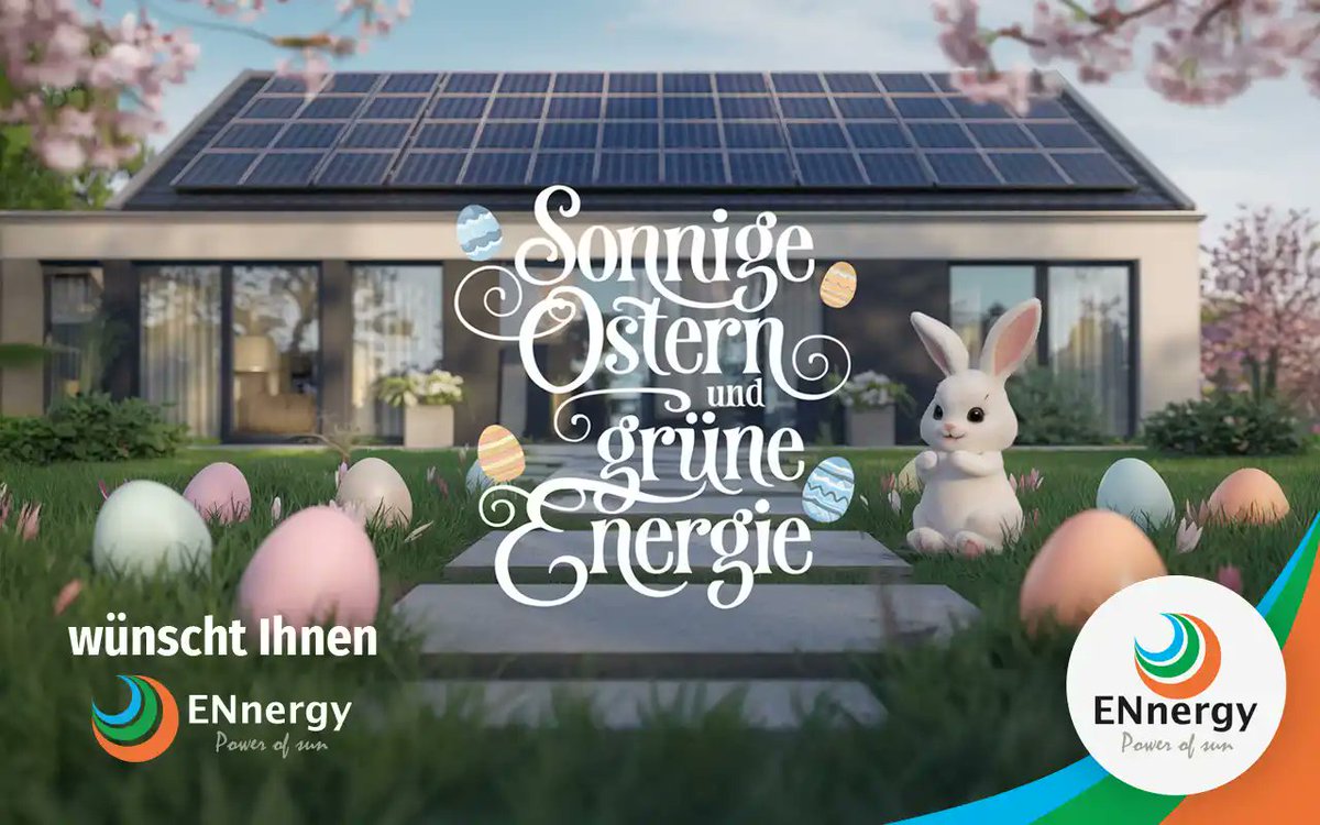 Ennergy_GmbH's tweet photo. 🌞🐰 Sonnige Ostern &amp; grüne Energie! Während ihr Eier sucht, arbeitet eure PV-Anlage weiter – nachhaltige Energie kennt keine Feiertage. Frohe Ostern wünscht das ENnergy-Team!

#Ostern2025 #GrüneEnergie #Photovoltaik #Nachhaltigkeit #Solarenergie #ENnergy https://t.co/cgR1ZLtWQK