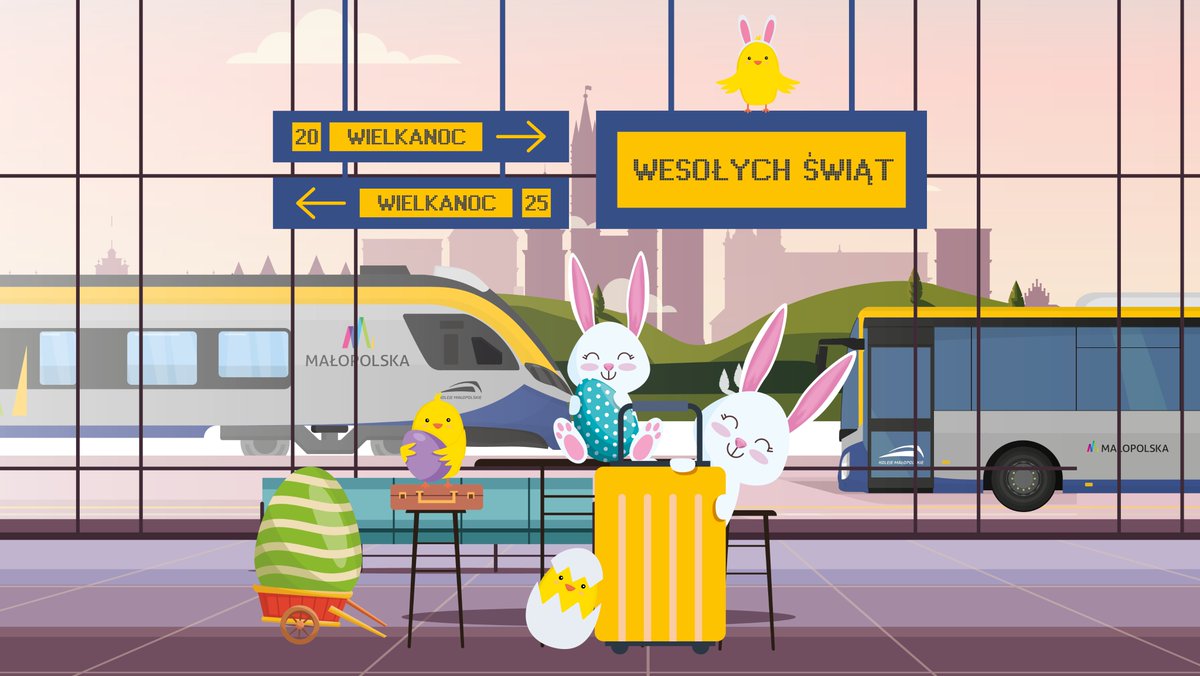 KolejeML's tweet photo. 🚆🐣 Wesołych Świąt Wielkanocnych!

Spokojnych, rodzinnych świąt, pełnych nadziei i dobrej energii – niech każda podróż, będzie bezpieczna i wyjątkowa.
Życzy załoga Kolei Małopolskich 💙 https://t.co/06Hm5H1tiY