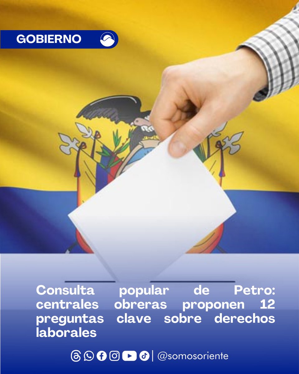 nsomosoriente's tweet photo. #gobierno | En medio del revuelo político generado por el hundimiento de la reforma laboral en el Senado, el presidente Gustavo Petro ha anunciado la posibilidad de convocar una consulta popular para que sea el pueblo quien decida

Lee esta noticia en https://t.co/QlFAFNaf7r https://t.co/84bQBNFJDe