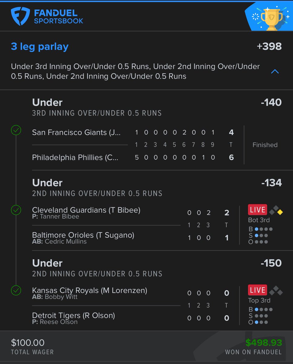 5 plays ✅📋 +$2900 on the day