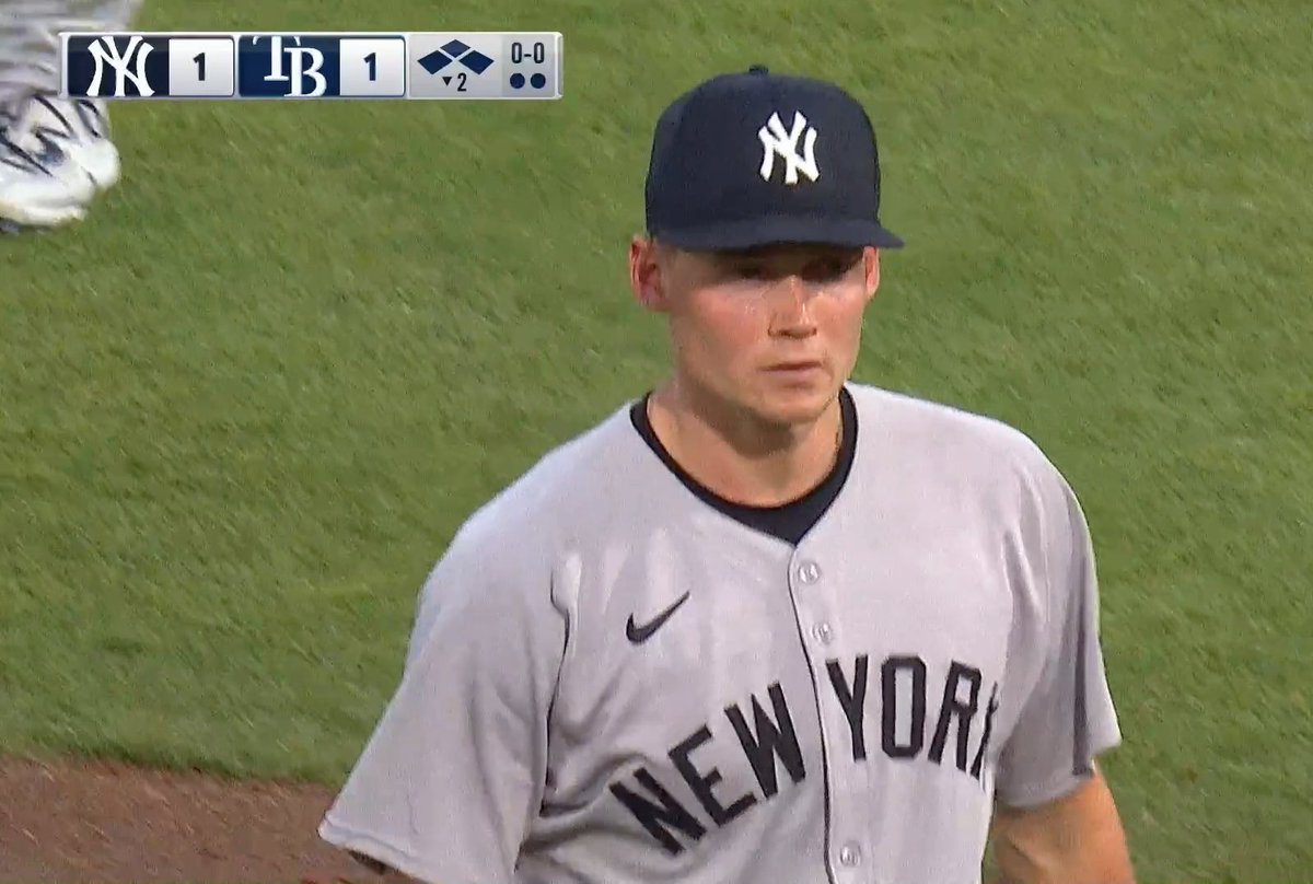 Will Warren exits the game with the bases loaded and two outs in the second inning.