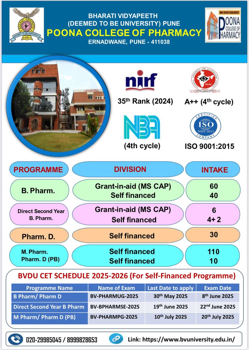 Poona College of Pharmacy Bharati Vidyapeeth Pune (@poonaof) on Twitter photo 