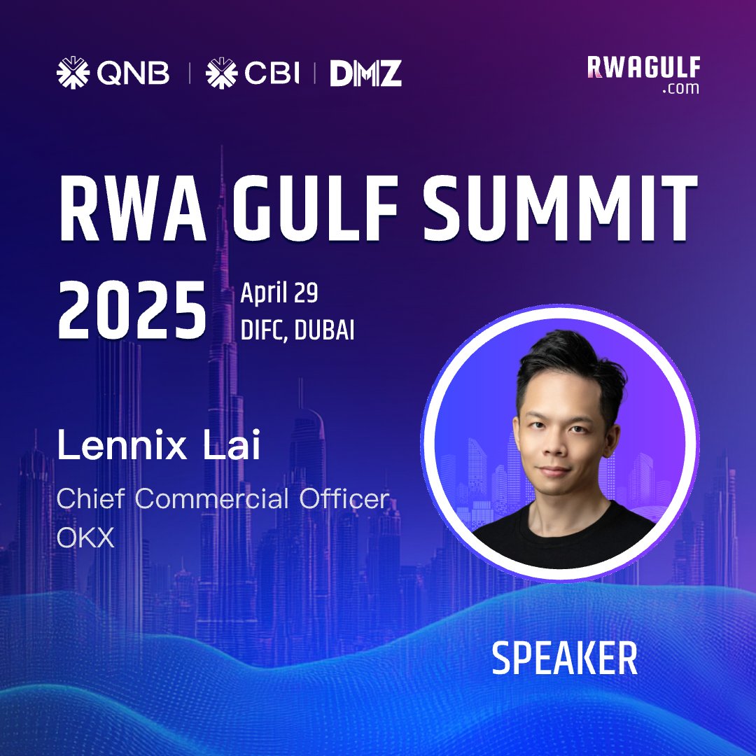 DMZ Finance (@dmz_finance) on Twitter photo We’re excited to announce <a href="/LennixOKX/">Lennix Lai</a>, Chief Commercial Officer at <a href="/okx/">OKX</a>, as a speaker at the RWA GULF SUMMIT on April 29, 2025, in Dubai at <a href="/DIFC/">DIFC</a> — co-hosted by Qatar National Bank, Commercial Bank International, and <a href="/DMZ_Finance/">DMZ Finance</a>.
Limited Seats – Register Now!
🔹RWA GULF SUMMIT: We’re excited to announce <a href="/LennixOKX/">Lennix Lai</a>, Chief Commercial Officer at <a href="/okx/">OKX</a>, as a speaker at the RWA GULF SUMMIT on April 29, 2025, in Dubai at <a href="/DIFC/">DIFC</a> — co-hosted by Qatar National Bank, Commercial Bank International, and <a href="/DMZ_Finance/">DMZ Finance</a>.
Limited Seats – Register Now!
🔹RWA GULF SUMMIT: