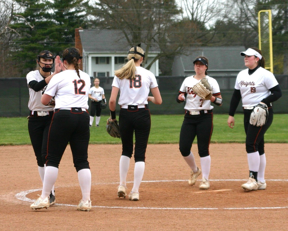 otsegosoftball's tweet image. The Junior Varsity team picks up a win against Genoa. Rylynn Brokamp and Lauren Euler with the team effort in the circle. Euler, Ava Coe, and Emma Cox with multiple hits for the Knights.