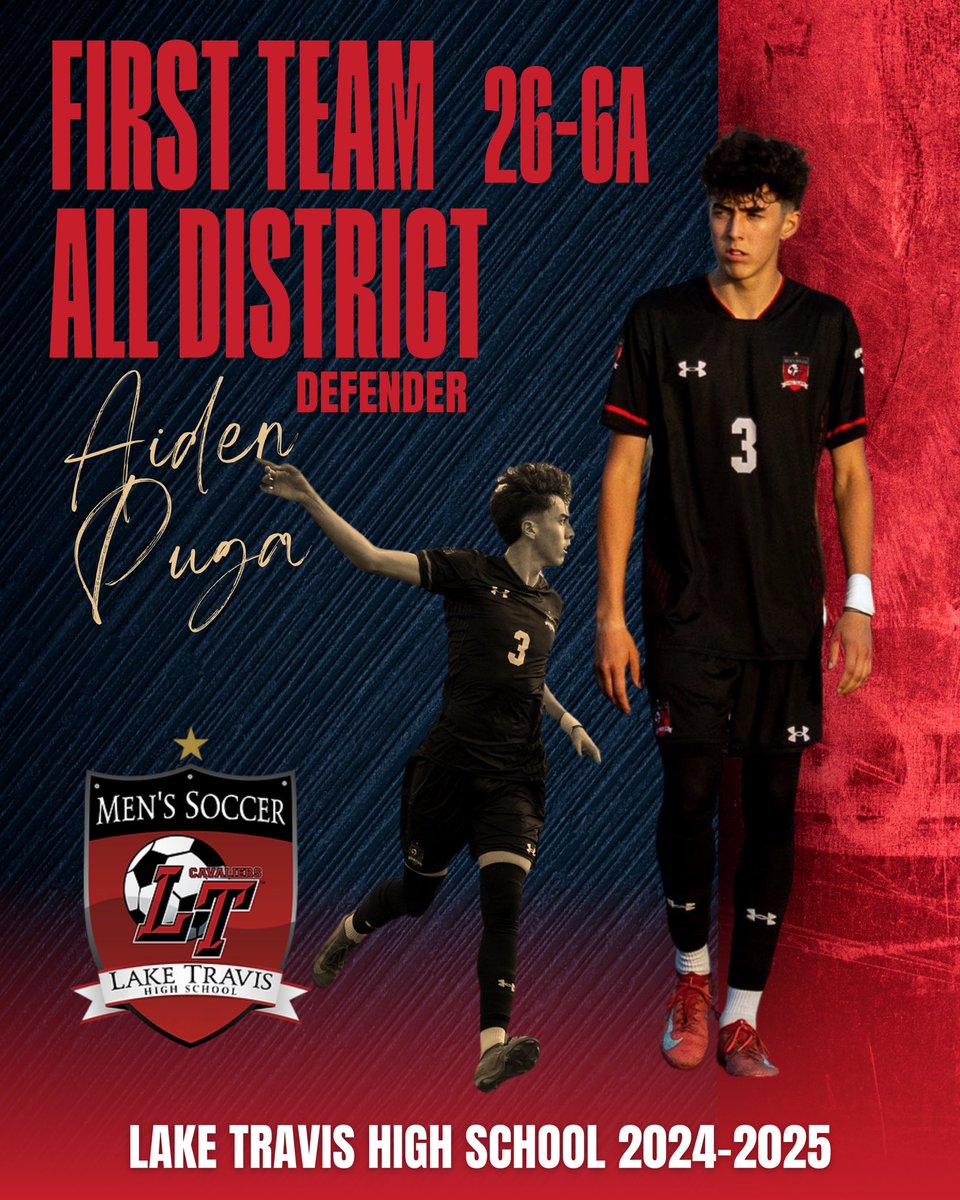 Congratulations to senior Aiden Puga 💥All District First Team Defender🌟District 26-6A🔥LT Strong 🔴⚫️⚔️
#buiLT