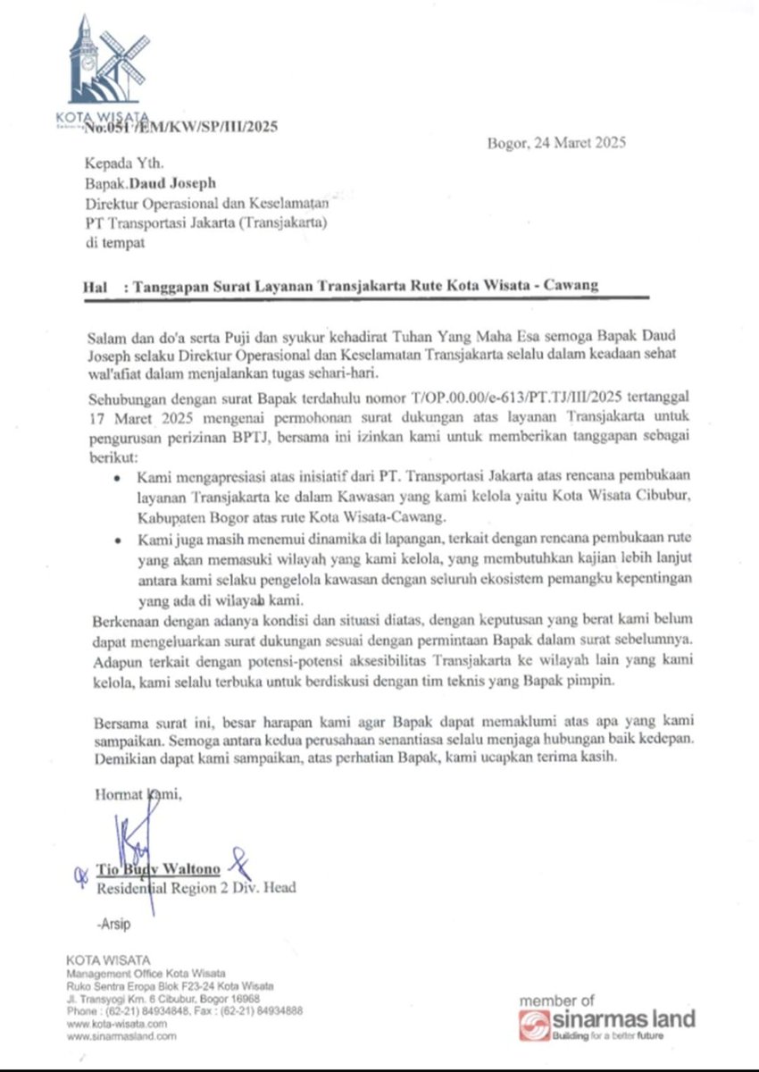 Dishub DKI mau buka 5 rute Transjakarta. Salah satunya Kota Wisata-Cawang via Jatiasih. Tp ditolak pengelola kotwis. 

Operasional bus di rute itu full pake APBD DKI Jakarta, utk bantu mobilitas warga, termasuk warga Kabupaten Bogor. Knp ditolak?

<a href="/Gerindra/">Partai Gerindra</a> <a href="/DediMulyadi71/">Kang Dedi Mulyadi</a>