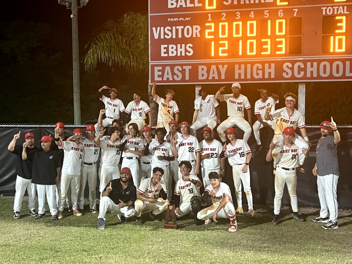 Congrats to East Bay Baseball. District Champions. 🏆👏🏆👏