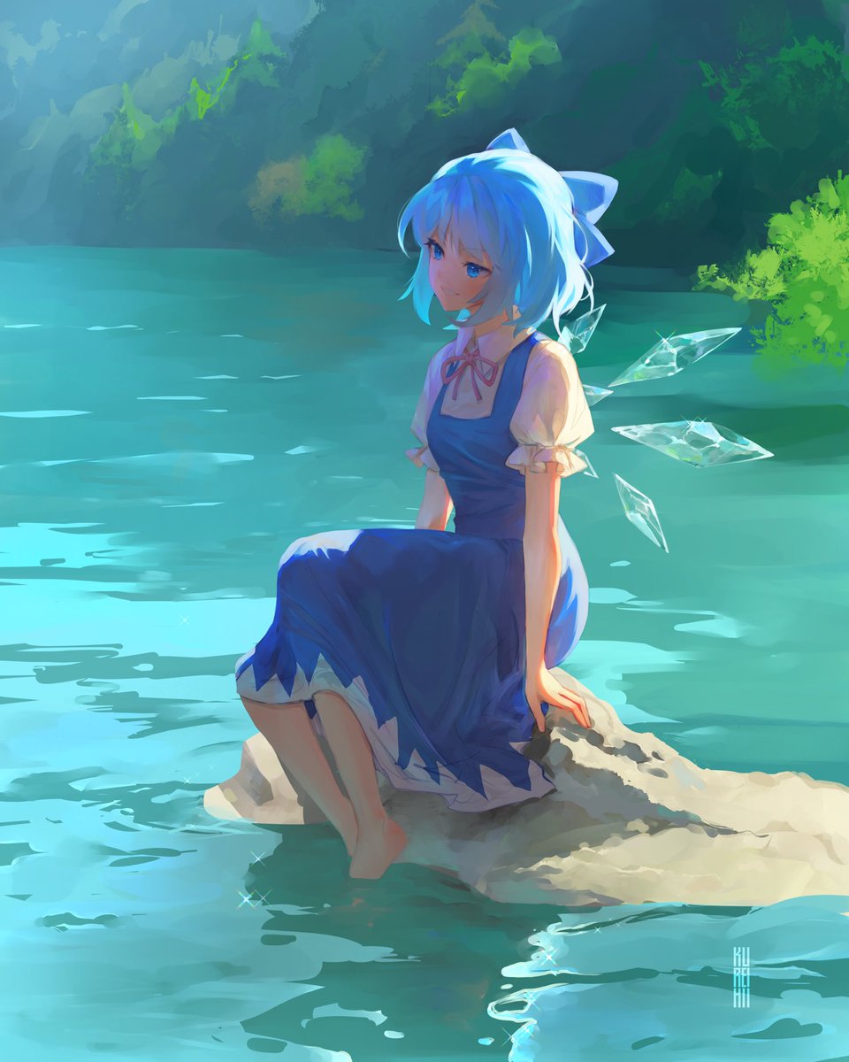 kureihii's tweet image. Cirno on the lake