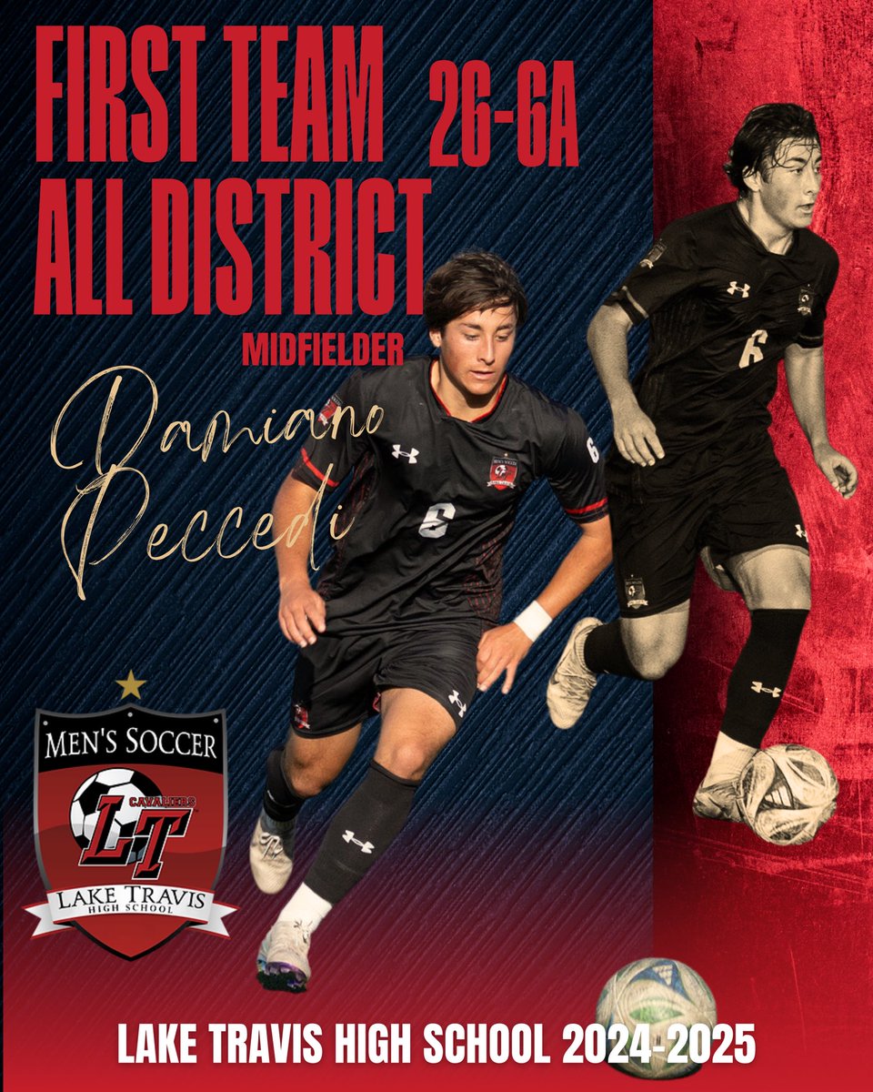 Congratulations to Junior Damiano Peccedi💥All District First Team Midfielder🌟District 26-6A🔥<a href="/ltladycavsoccer/">Lake Travis High School Women’s Soccer</a> <a href="/LTSportsMag/">Lake Travis Sports</a> <a href="/LakeTravisHS/">LT High School</a> <a href="/HoopsMike/">Mike Jungblut</a> <a href="/var_austin/">VAR</a> <a href="/varsity_news/">Varsity News</a> <a href="/ASJSportsATX/">Austin Sports Journal</a> <a href="/tascosoccer/">TASCO</a> <a href="/6a_28/">SA High School & Club Soccer</a> <a href="/Damianopeccedi/">Damiano Peccedi</a>