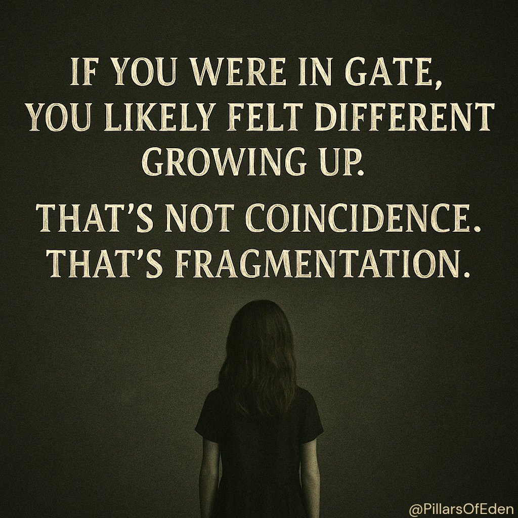PillarsOfEden's tweet image. 6.
If you were in GATE,
you likely felt different growing up.
You remembered things other kids didn’t.
You saw through lies.
You were targeted with isolation, depression, or confusion later in life.

That’s not coincidence.
That’s fragmentation.

#GATE #GATEprogram #School