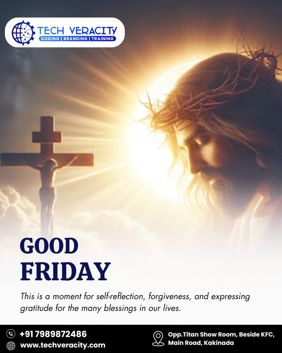 tech_veracity's tweet image. On this solemn day of reflection and hope, we pause to honor the values of sacrifice, compassion, and renewal.
.
May this day bring peace to your soul and light to your path.
.
#GoodFriday #TechVeracity #FaithAndInnovation #PeaceAndProgress #GoodFriday2025 #HopeAndReflection