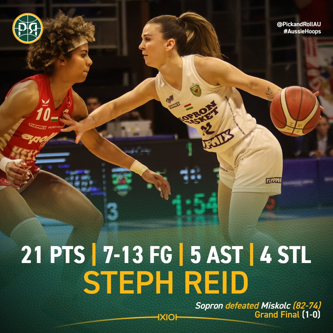 Steph Reid stepped it up a level in the Hungarian national league grand final series, helping Sopron earn an 82-74 win against Miskolc in game 1💪
#AussieHoops