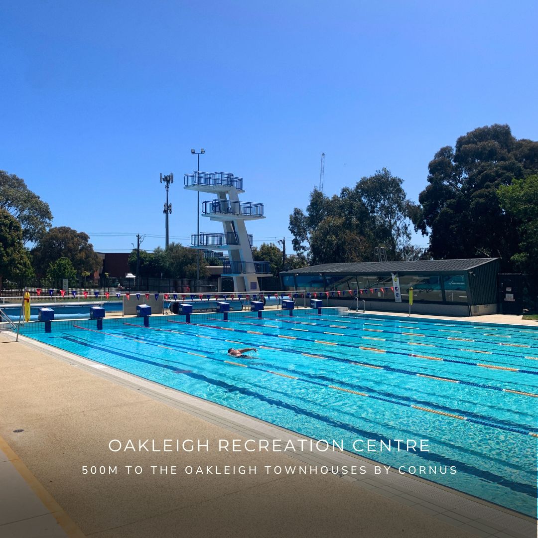 Live just 500 M from Oakleigh Recreation Centre at The Oakleigh Townhouses by Cornus! 🏋️‍♂️🏊‍♀️ Enjoy fitness, fun &amp; convenience in one vibrant location. Construction complete—only 2 townhouses remain! Move in today. Call 1800 267 687 to book your viewing. 🏡✨