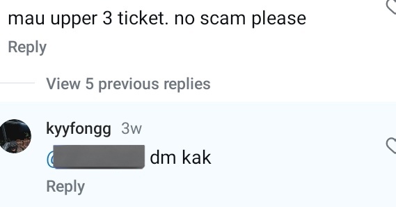 pundch's tweet photo. brawal dari aku yg nyari tiket #indonesiavsbahrain kmarin tgl 25 mar 2025, aku btuh 6 tiket  upper Tapi pas war aku hnya dapat 3 tiket. Alhasil aku komen ig @.TimnasIndonesia buat cari penjual tiket, nah si kancut ini komen minta di dm. Tapi sebelum transaksi aku udh liat profile https://t.co/sVau0RJu9x