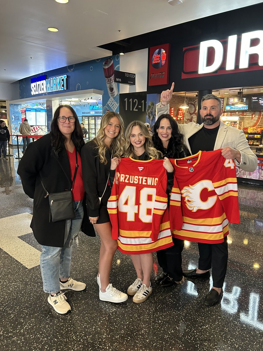 The Brzustewicz cheering section here tonight for Hunters NHL debut.