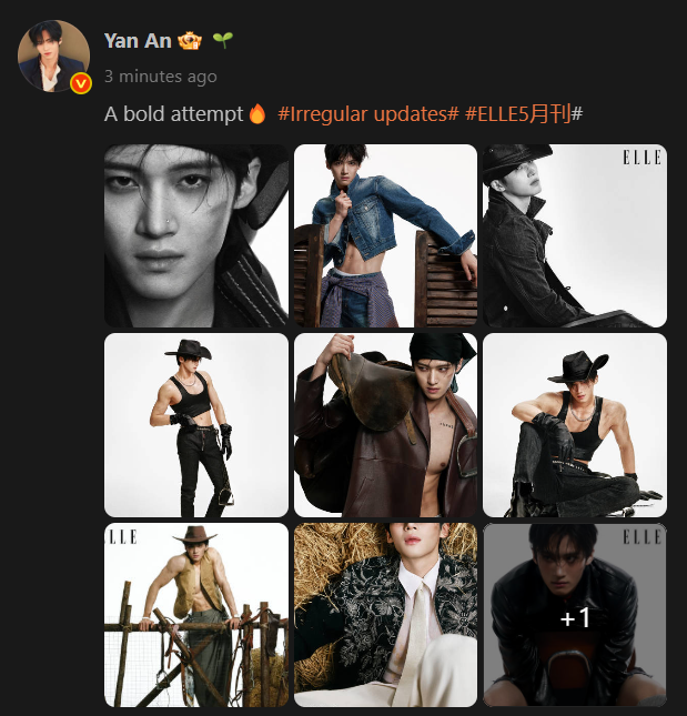 yanan_de_ayi's tweet photo. A bold attempt🔥 #IrregularUpdates #ELLE5月刊
04.18 YANAN Weibo Update
https://t.co/FdBzLgII5F
10 photos https://t.co/H7ZlFTmAMB