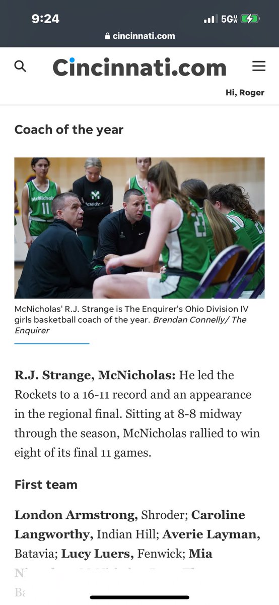 McNickWBB's tweet photo. Congrats to our McNick Rockets 🚀🚀who made the Cincinnati Enquirer All-Stars. 

⭐️First Team- @MiaNienaber25 ⭐️Second Team- Jordan Wheatley ⭐️Second Team- Grace McCafferty
⭐️RJ Strange (Coach of the Year) https://t.co/Vj3mW9PoWt