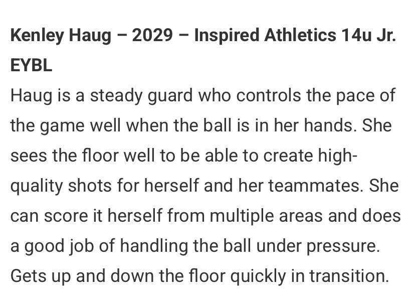 Thank You <a href="/JrAllStarMN/">Minnesota Jr. All-Star GBB</a>