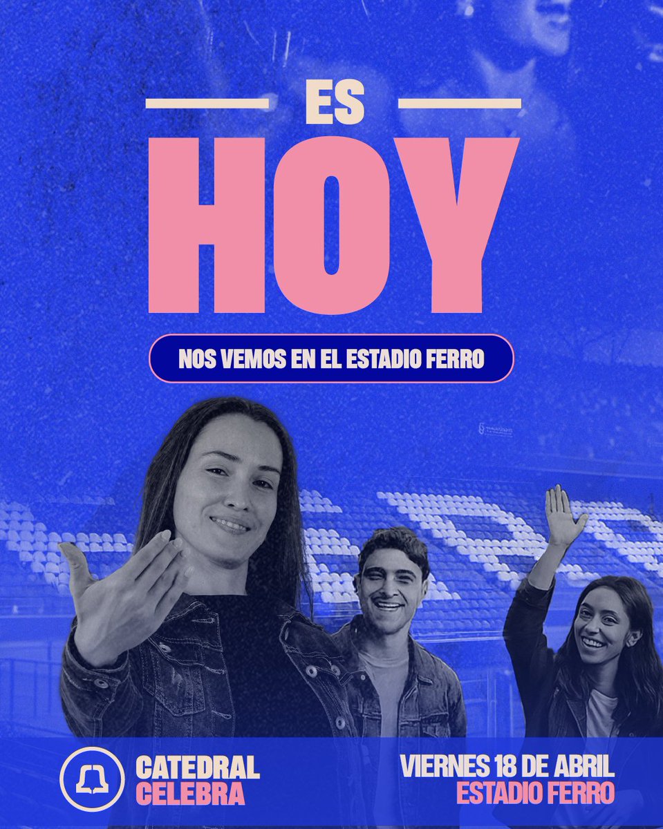 ¡ES HOY! Llegó el día para celebrar a Jesús y ver a miles conocerle.

👉 Vení con tiempo, las puertas abren a las 14 hs. 
👉 La entrada es libre y gratuita.
👉 Los ingresos al Estadio Ferro serán por Av. Avellaneda y por la calle Martín de Gainza.

🎉 CATEDRAL CELEBRA 🎉