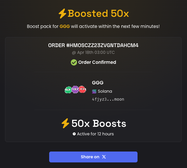 Payment for Boost⚡️ has been processed. Please enjoy the next wonderful 12 hours!

$GGG #GoodGodGo

CA: 4fjyz3p9pQ3pastMvufewCKLjzH5sdPVpfWimiC6moon
