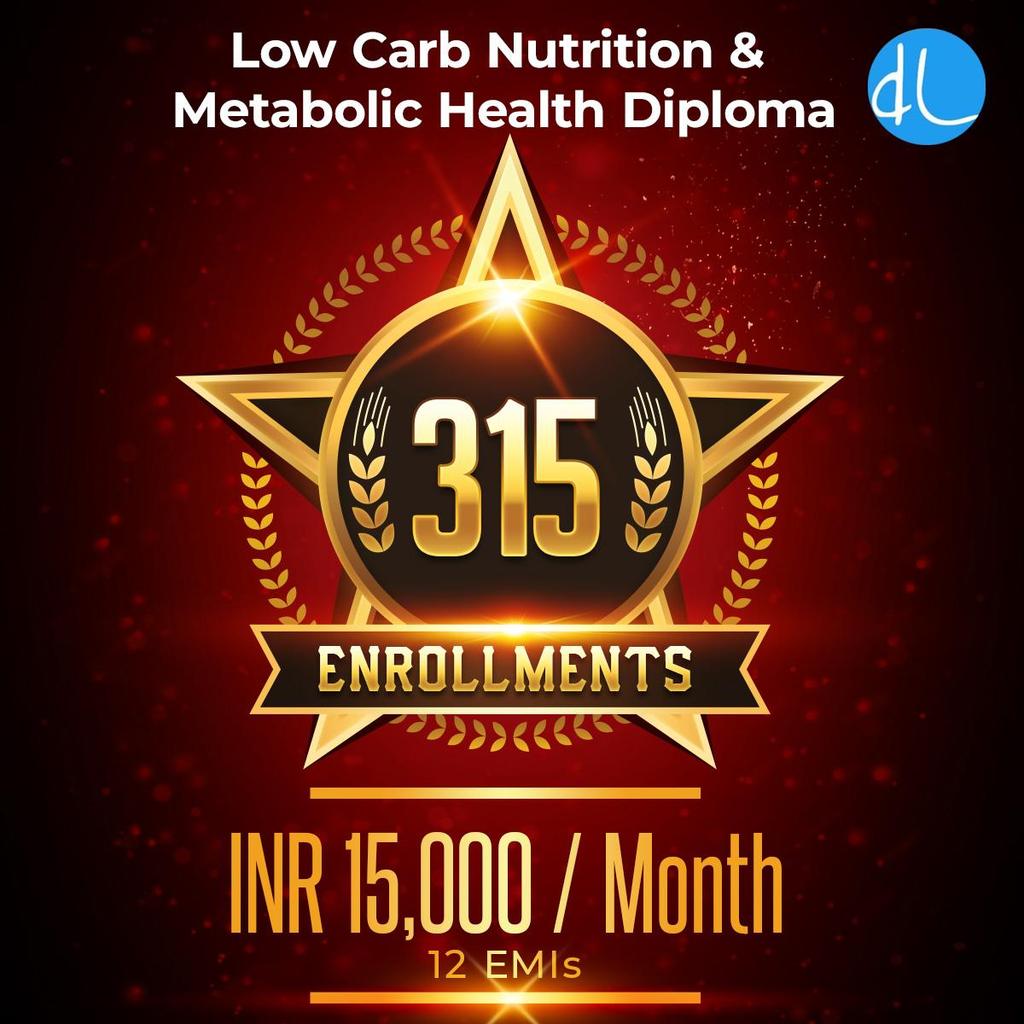 Learn the Power of Low Carb Nutrition.
And practice as a Low Carb Nutrition and Metabolic Health Coach.
Enroll now!!!
WA 9386835147