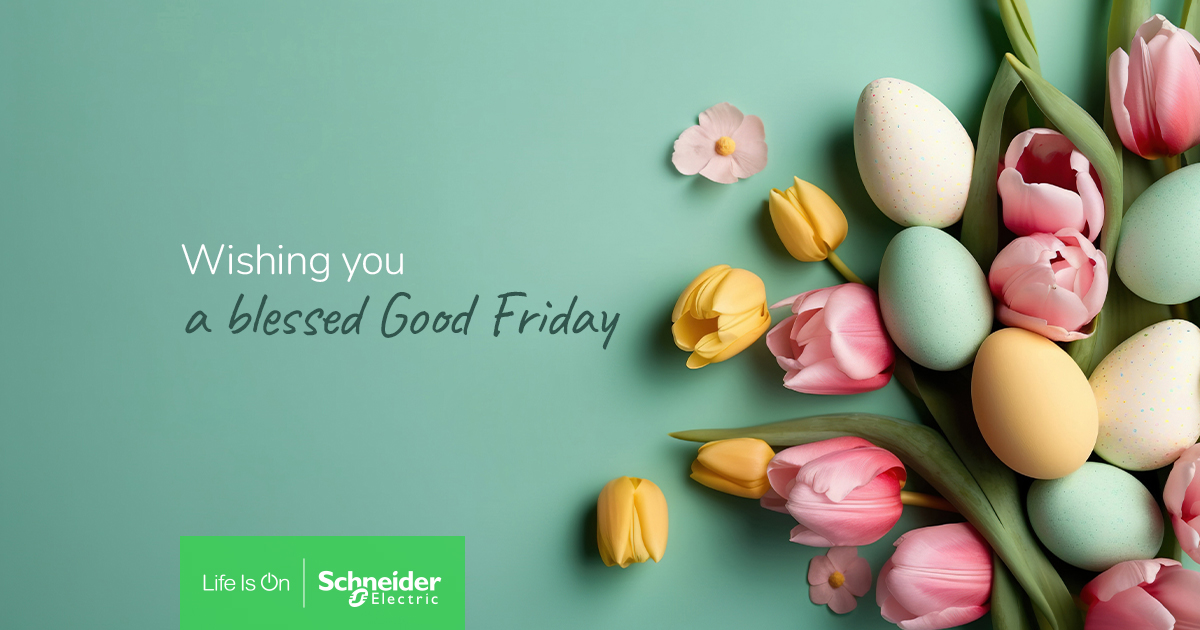 Schneider Electric Nigeria wishes everyone a blessed Good Friday. 

May the spirit of this day inspire you to embrace love, compassion, and kindness in all you do. 

Wishing you a day filled with peace and joy. 💚